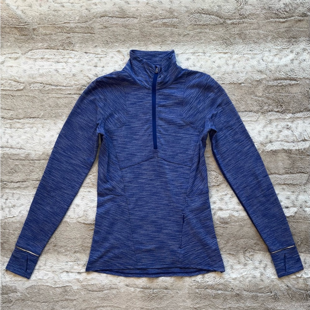 Lululemon Kanto Catch Me 1/2 Zip in Heathered Sapphire Blue Size 6 - Picture 6 of 16